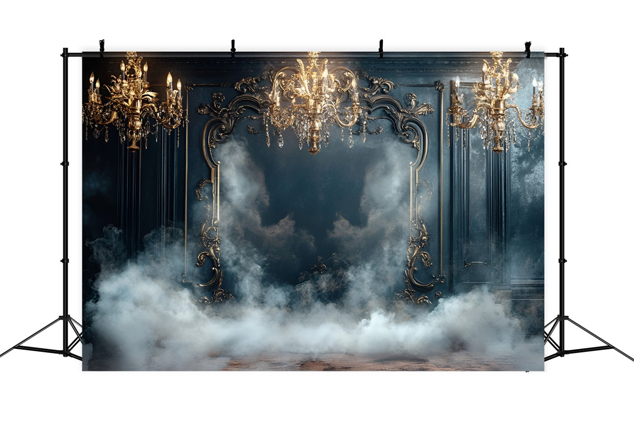 Boudoir Backdrops Chandeliers Baroque Misty Frame Backdrop BRP1-458