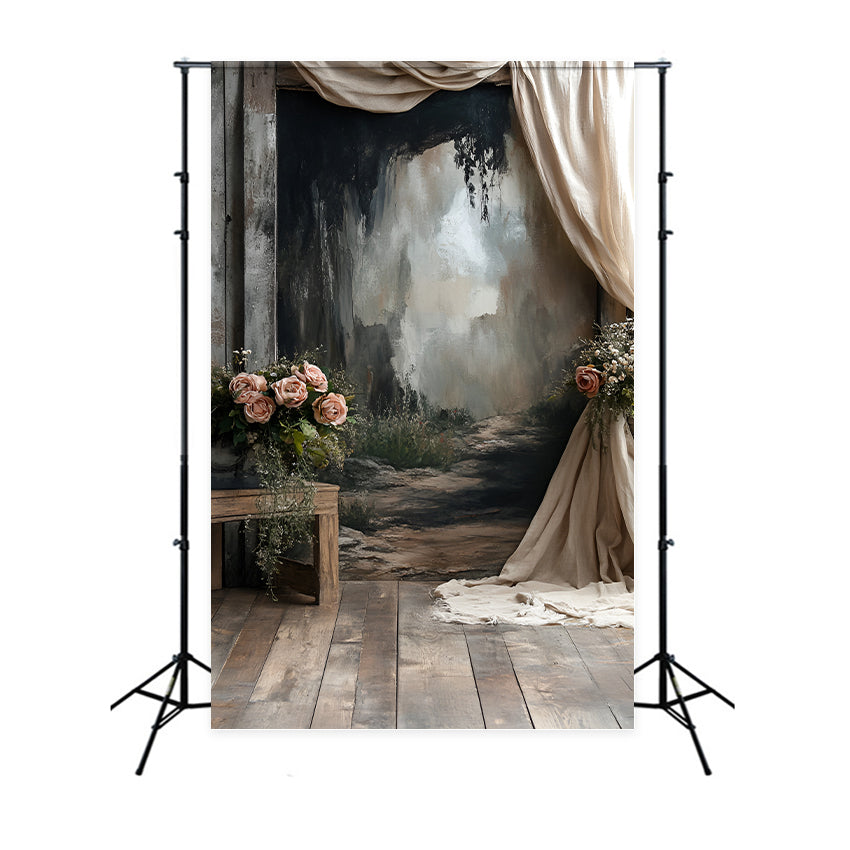 Boudoir Photo Backdrops Forest Path Rustic Floral Backdrop BRP1-464