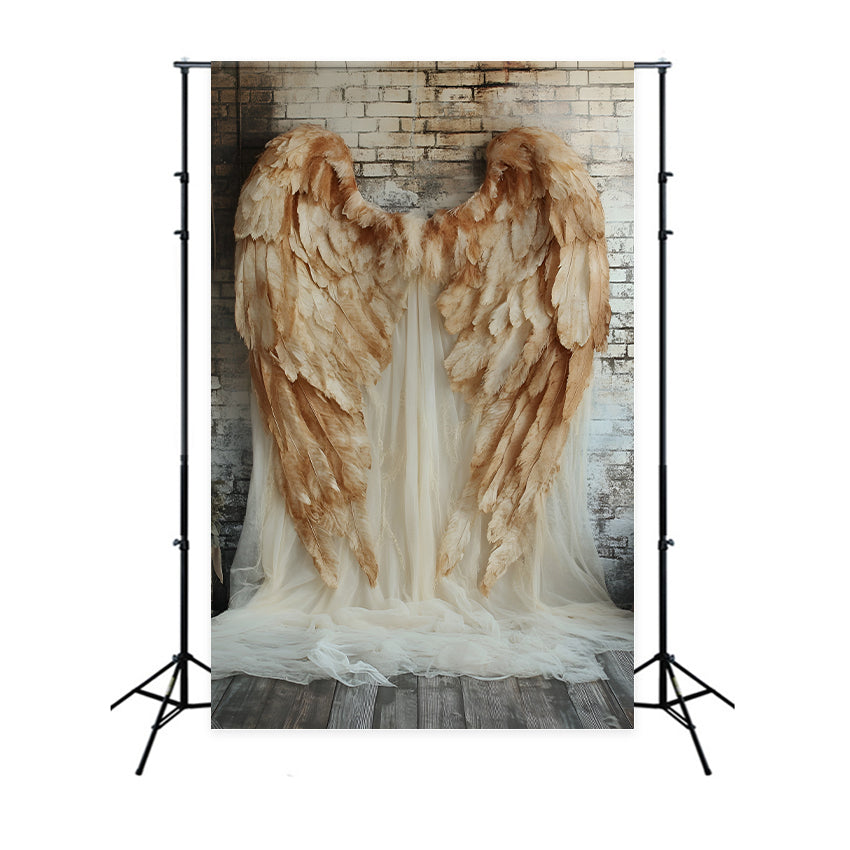 Boudoir Backdrops Angelic Feather Brick Backdrop BRP1-466