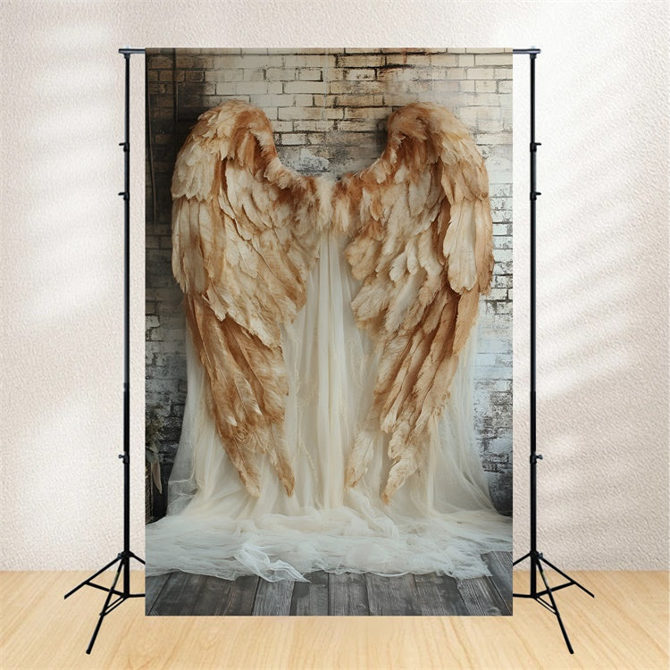 Boudoir Backdrops Angelic Feather Brick Backdrop BRP1-466