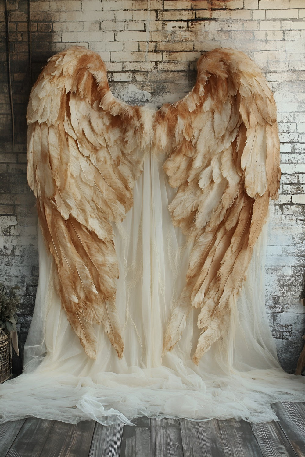 Boudoir Backdrops Angelic Feather Brick Backdrop BRP1-466