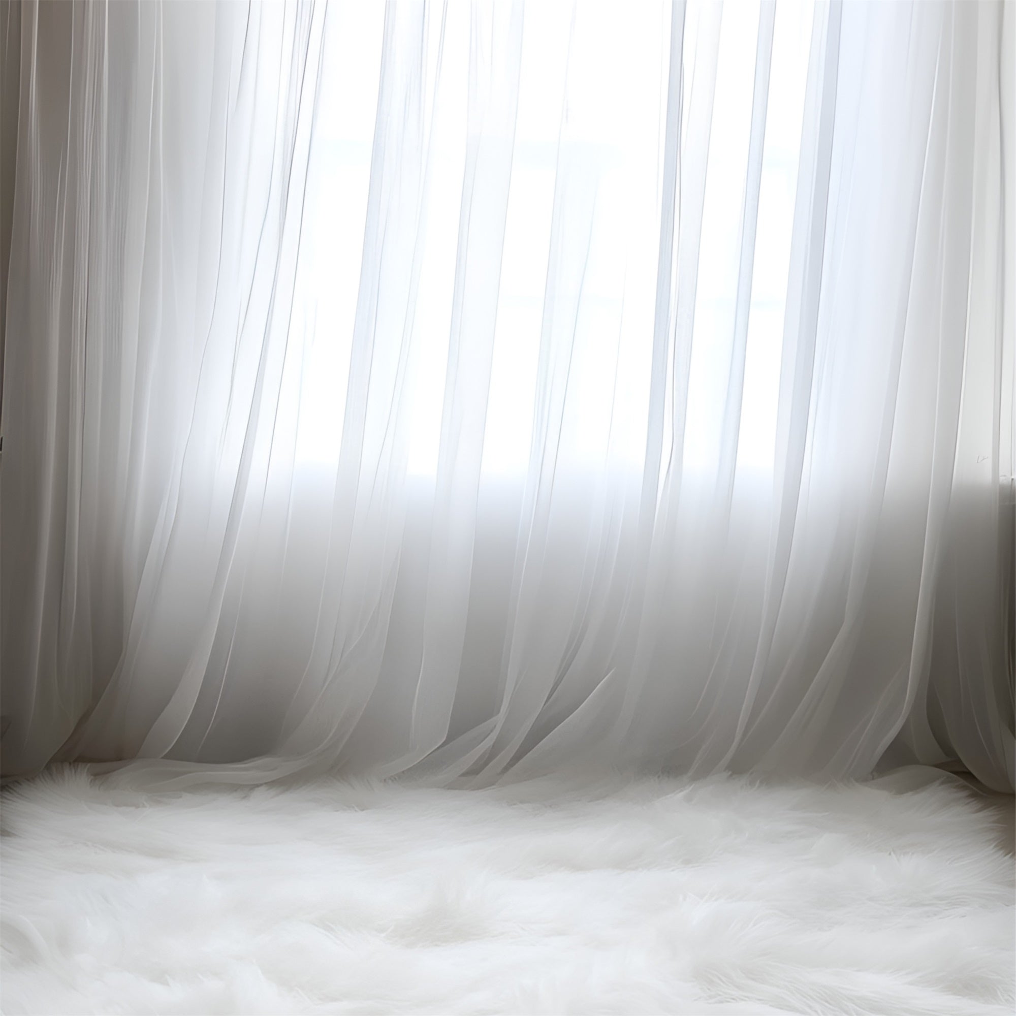 Boudoir Photo Backdrops Minimalist White Fur Floor Backdrop BRP1-467