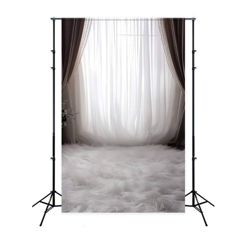 Boudoir Backdrop Vintage Elegance Curtain Fur Backdrop BRP1-468