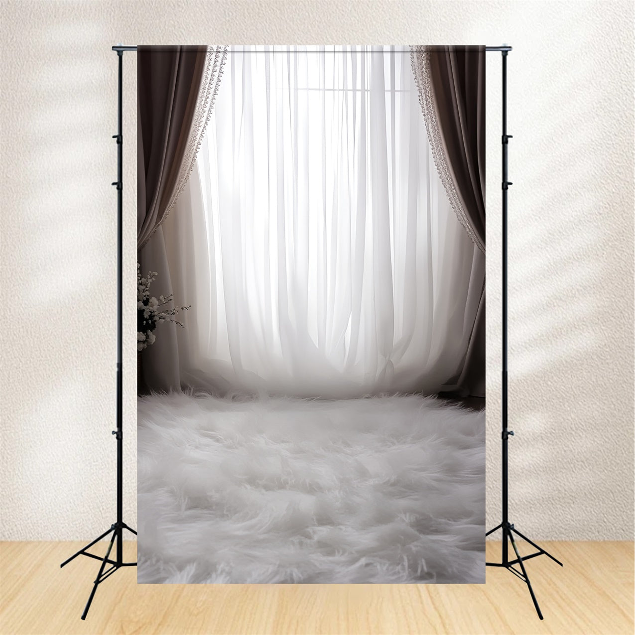 Boudoir Backdrop Vintage Elegance Curtain Fur Backdrop BRP1-468