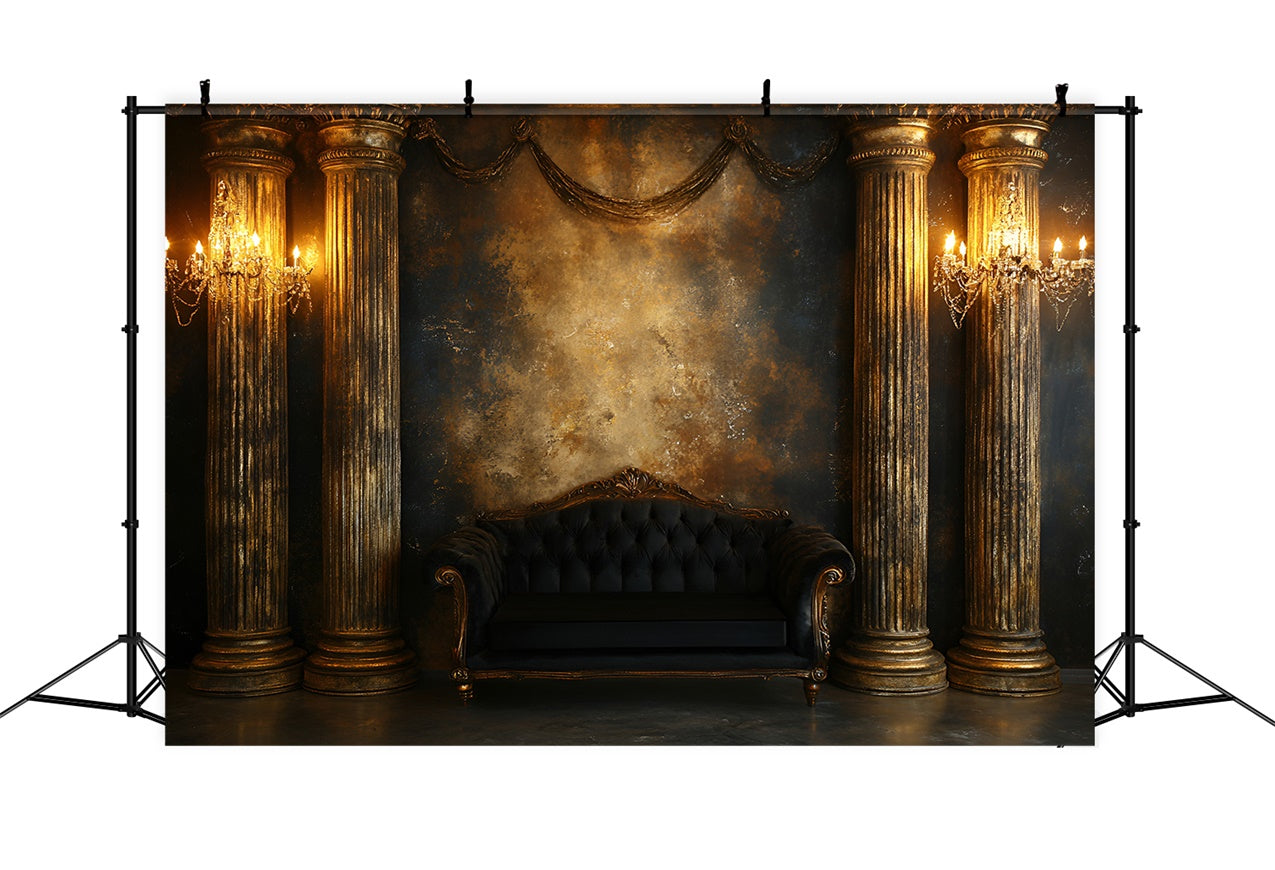 Boudoir Backdrop Vintage Gold Column Room Backdrop BRP1-473