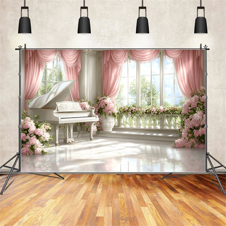 Boudoir Backdrops Floral Piano Window Scene Backdrop BRP1-474