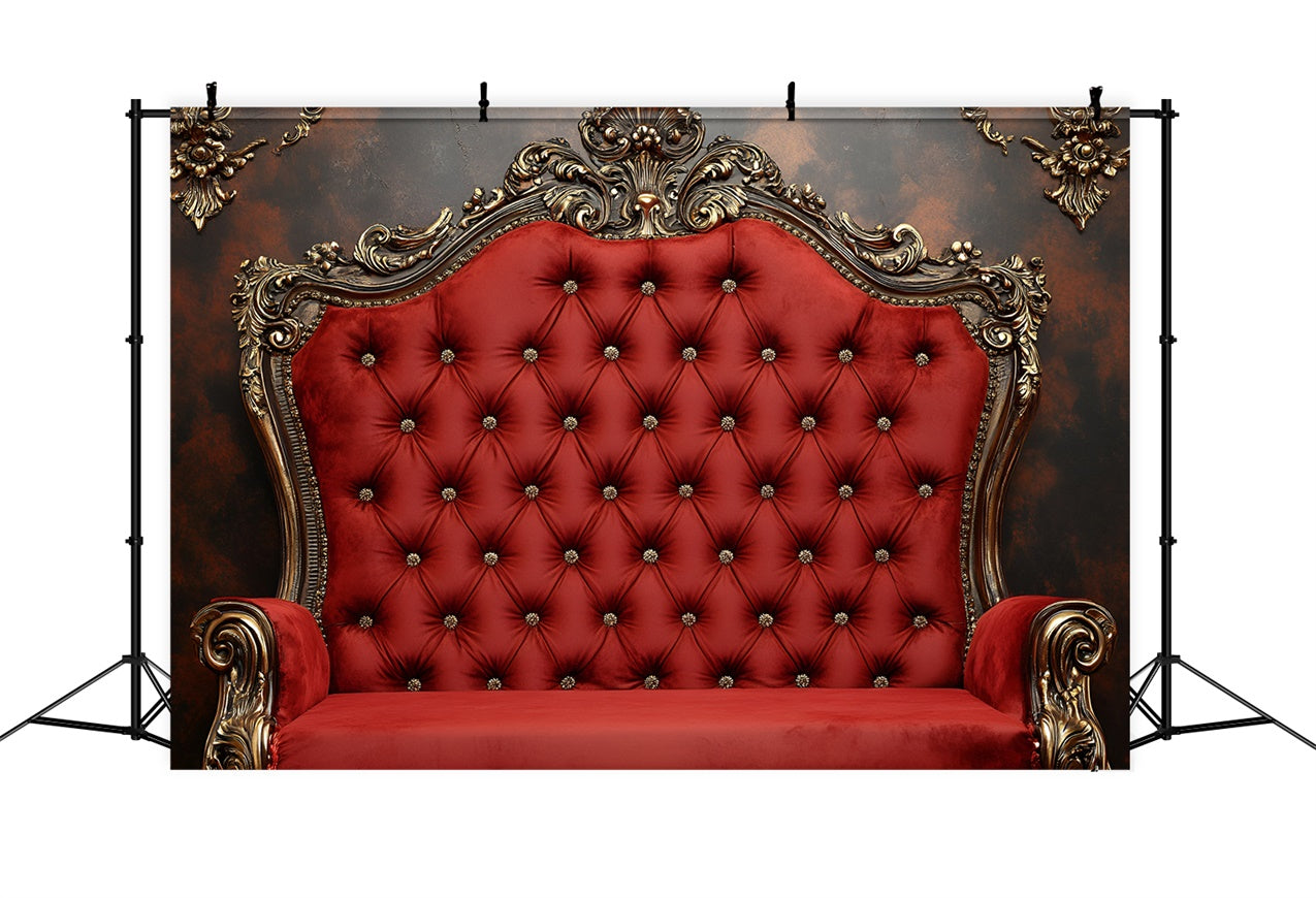 Boudoir Backdrop Ideas Vintage Red Tufted Chair Backdrop BRP1-483