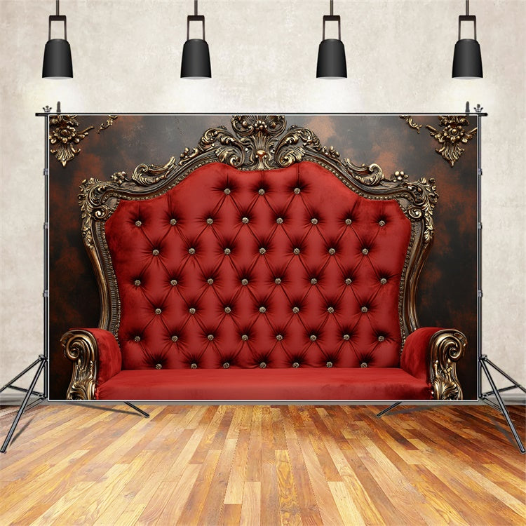 Boudoir Backdrop Ideas Vintage Red Tufted Chair Backdrop BRP1-483