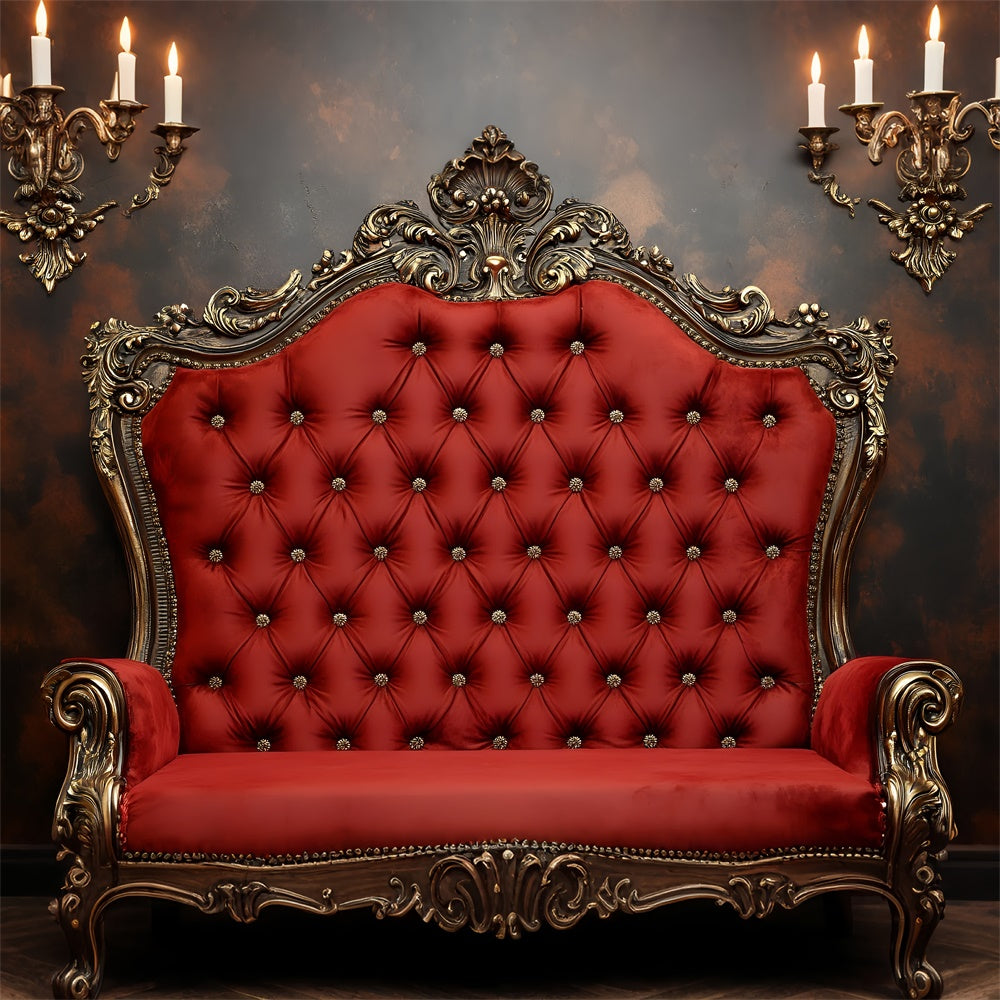 Boudoir Backdrop Ideas Vintage Red Tufted Chair Backdrop BRP1-483