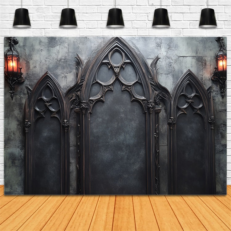 Backdrops For Boudoir Victorian Gothic Triple Window Backdrop BRP1-485