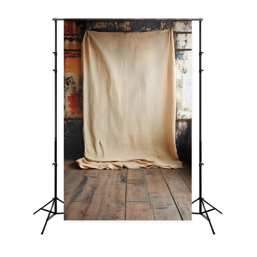 Boudoir Backdrop Ideas Vintage Beige Fabric Floor Backdrop BRP1-489