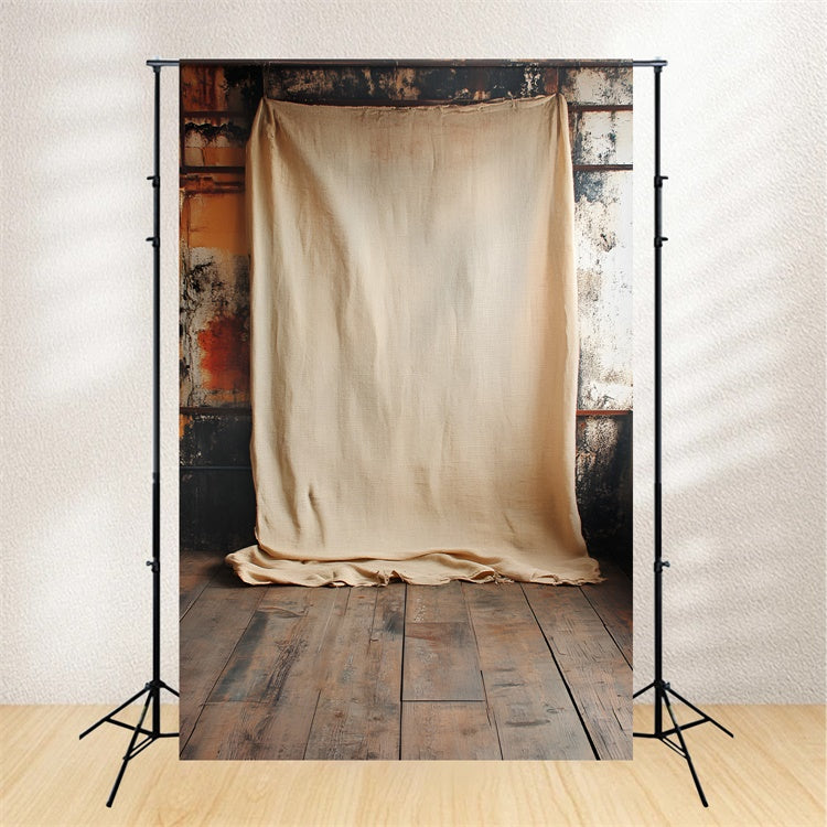 Boudoir Backdrop Ideas Vintage Beige Fabric Floor Backdrop BRP1-489