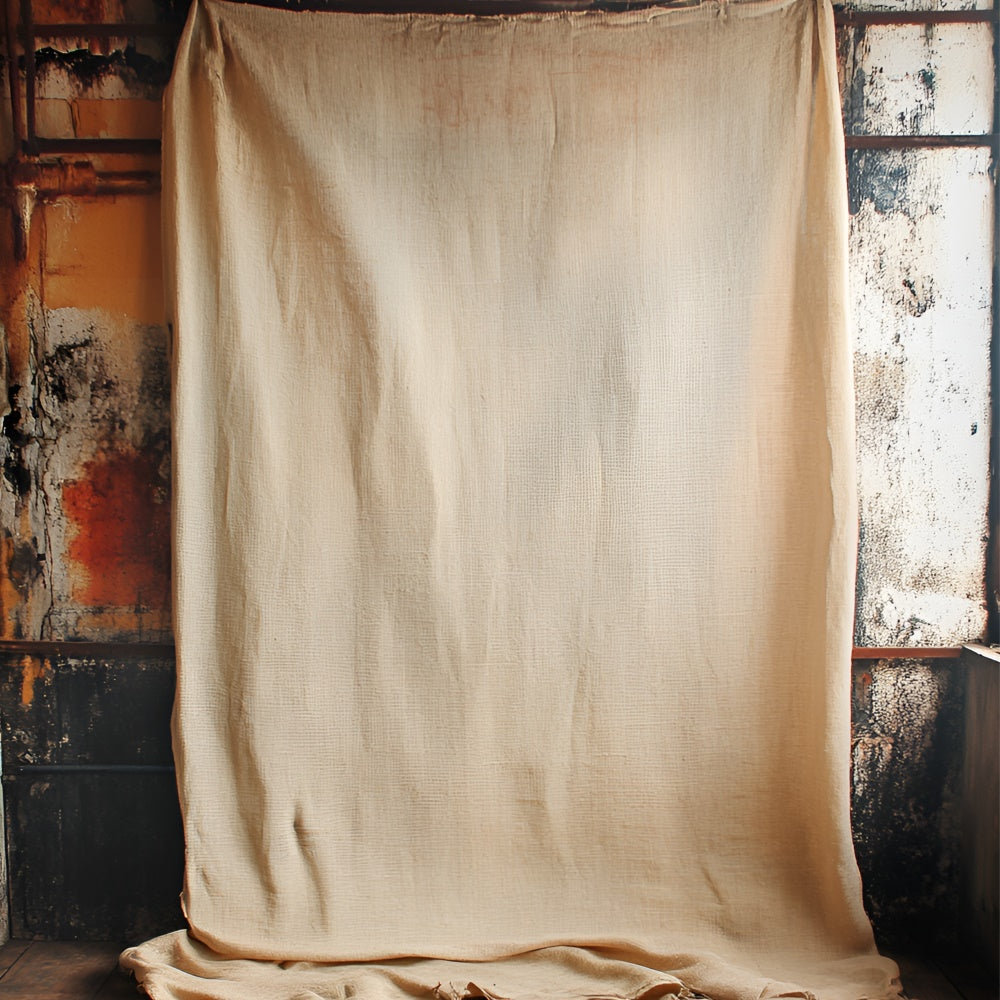 Boudoir Backdrop Ideas Vintage Beige Fabric Floor Backdrop BRP1-489