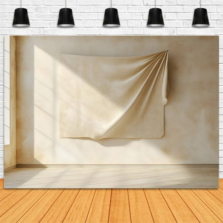 Boudoir Photography Backdrops Artistic Draped Beige Minimalist Backdrop BRP1-490