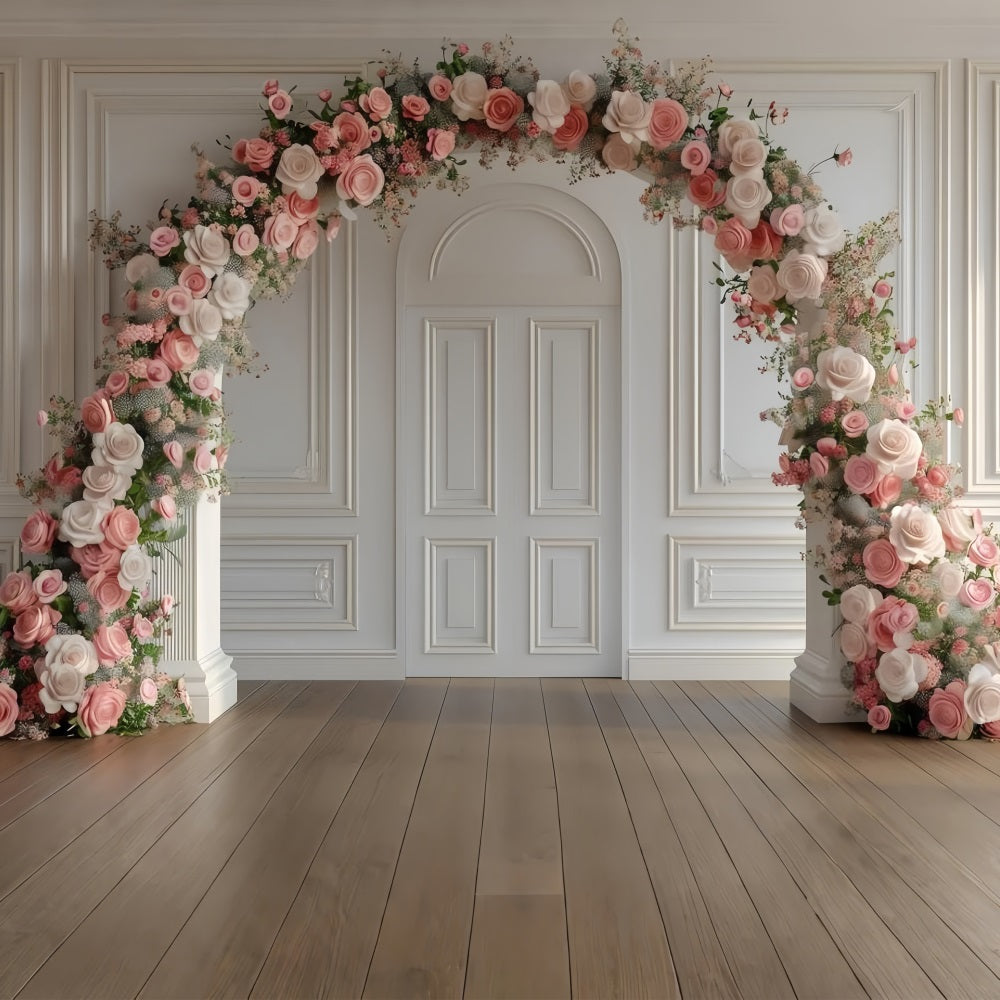 Flower Photo Backdrop Pink Rose Arch Elegance Backdrop BRP1-499