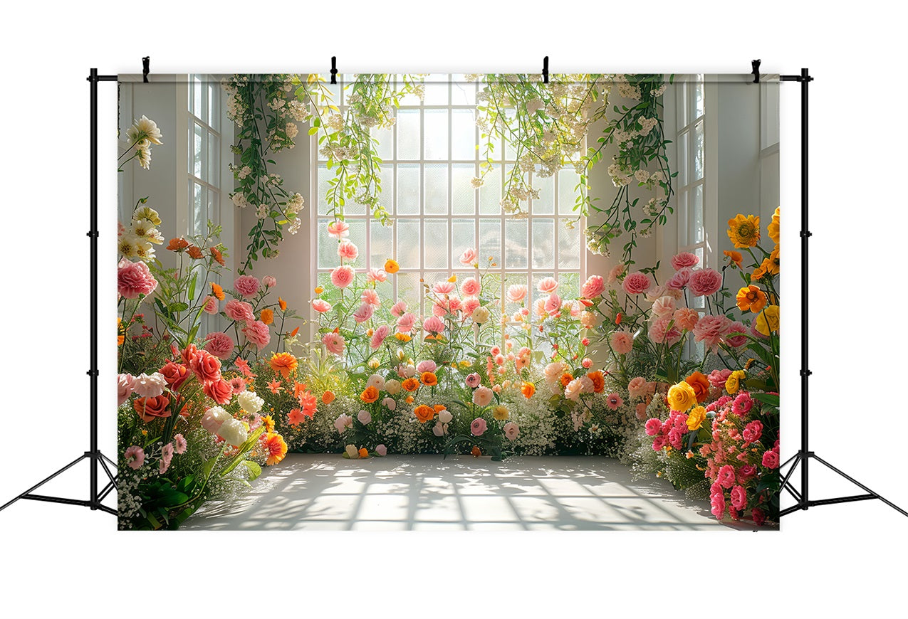 Floral Backdrop Sunlit Window Floral Arrangement Backdrop BRP1-510