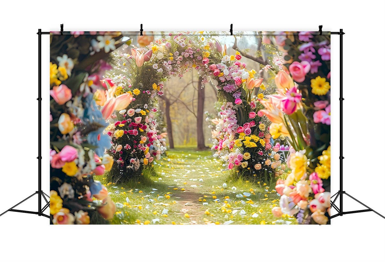 Floral Photography Backdrop Garden Path Blossom Archway Backdrop BRP1-513