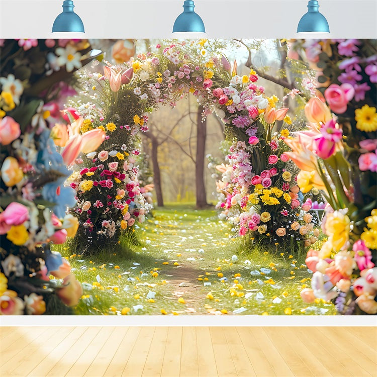 Floral Photography Backdrop Garden Path Blossom Archway Backdrop BRP1-513