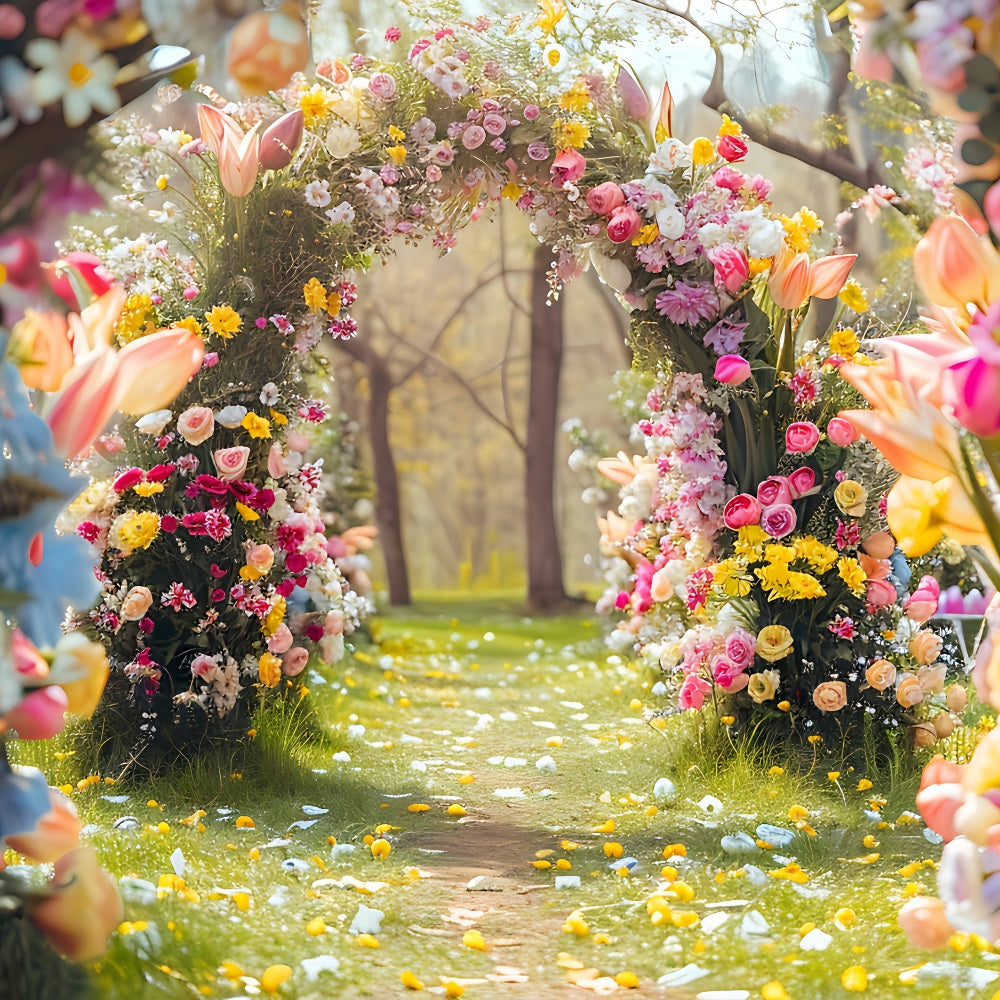 Floral Photography Backdrop Garden Path Blossom Archway Backdrop BRP1-513