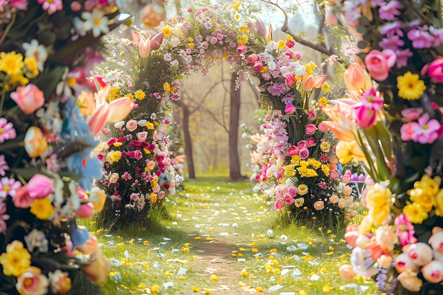 Floral Photography Backdrop Garden Path Blossom Archway Backdrop BRP1-513