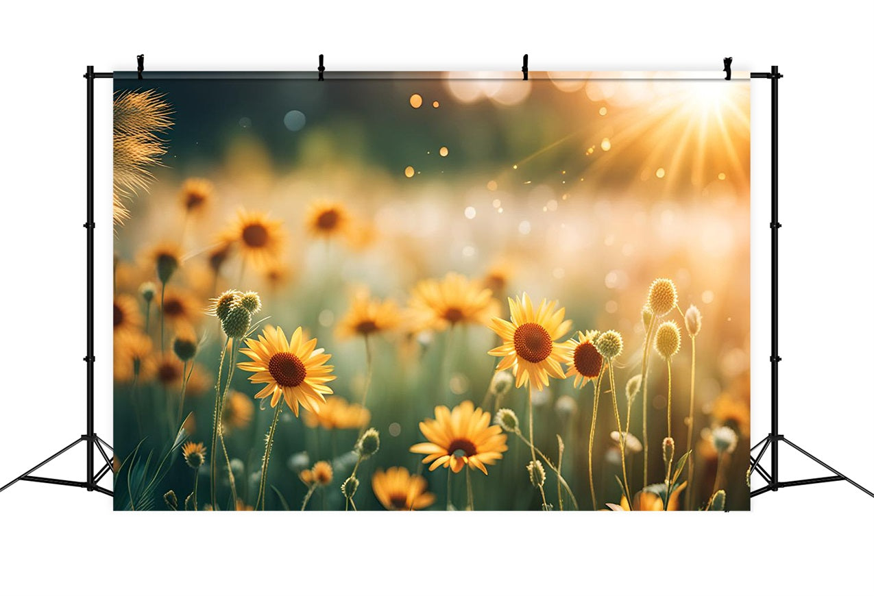 Floral Photo Backdrops Sunshine Wildflowers Field Backdrop BRP1-520