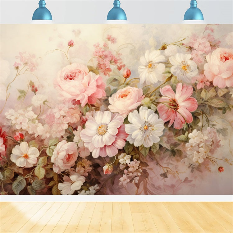 Floral Backdrop Pastel Floral Paradise Photography Backdrop BRP1-522