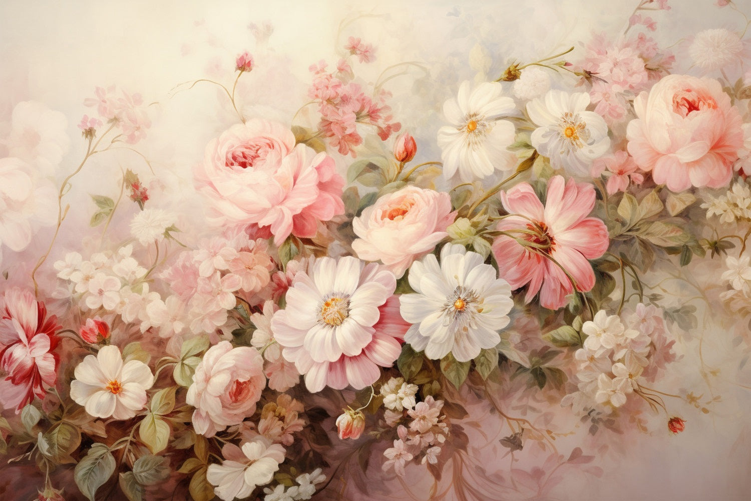 Floral Backdrop Pastel Floral Paradise Photography Backdrop BRP1-522