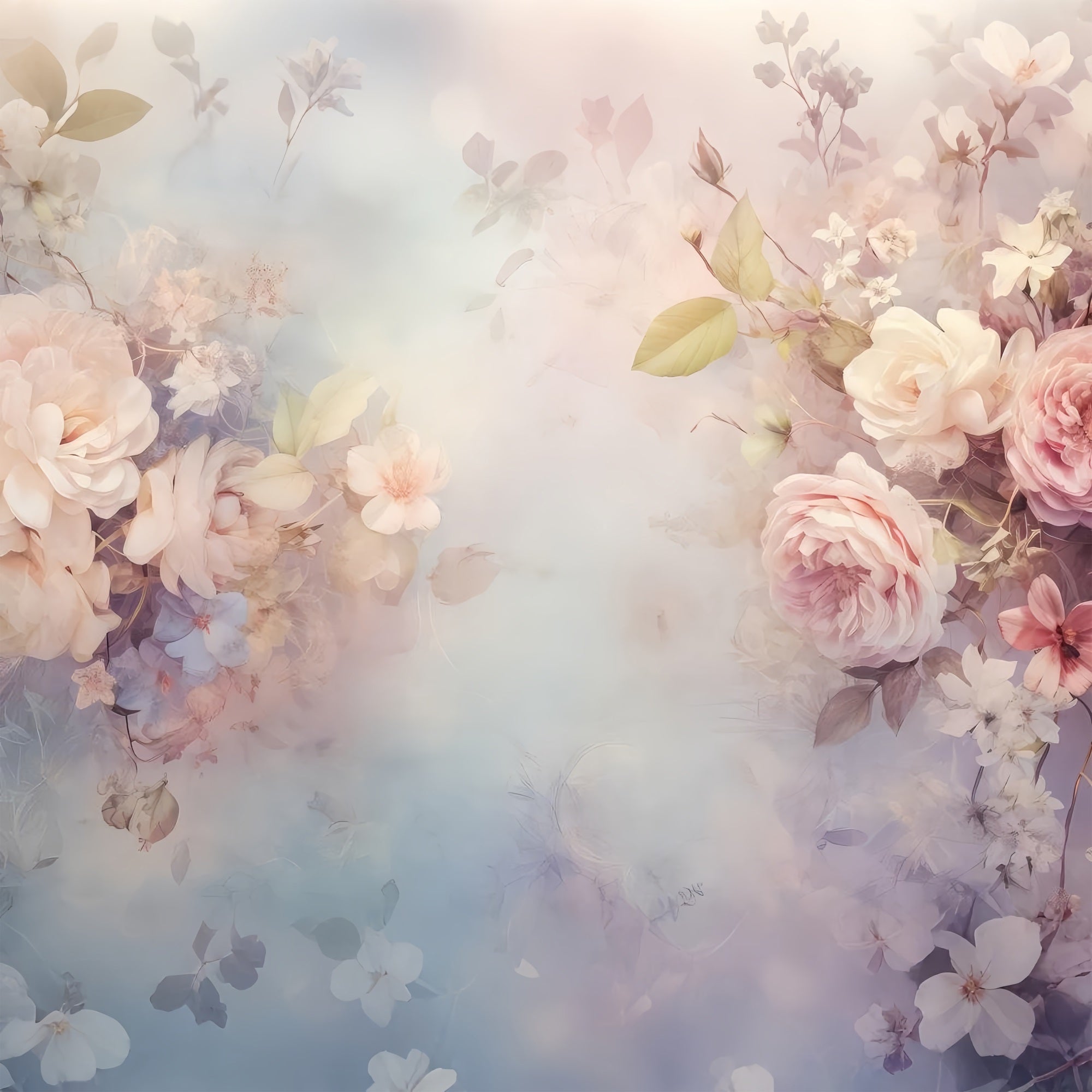 Flower Backdrop Blush Tones Floral Fantasy Backdrop BRP1-523