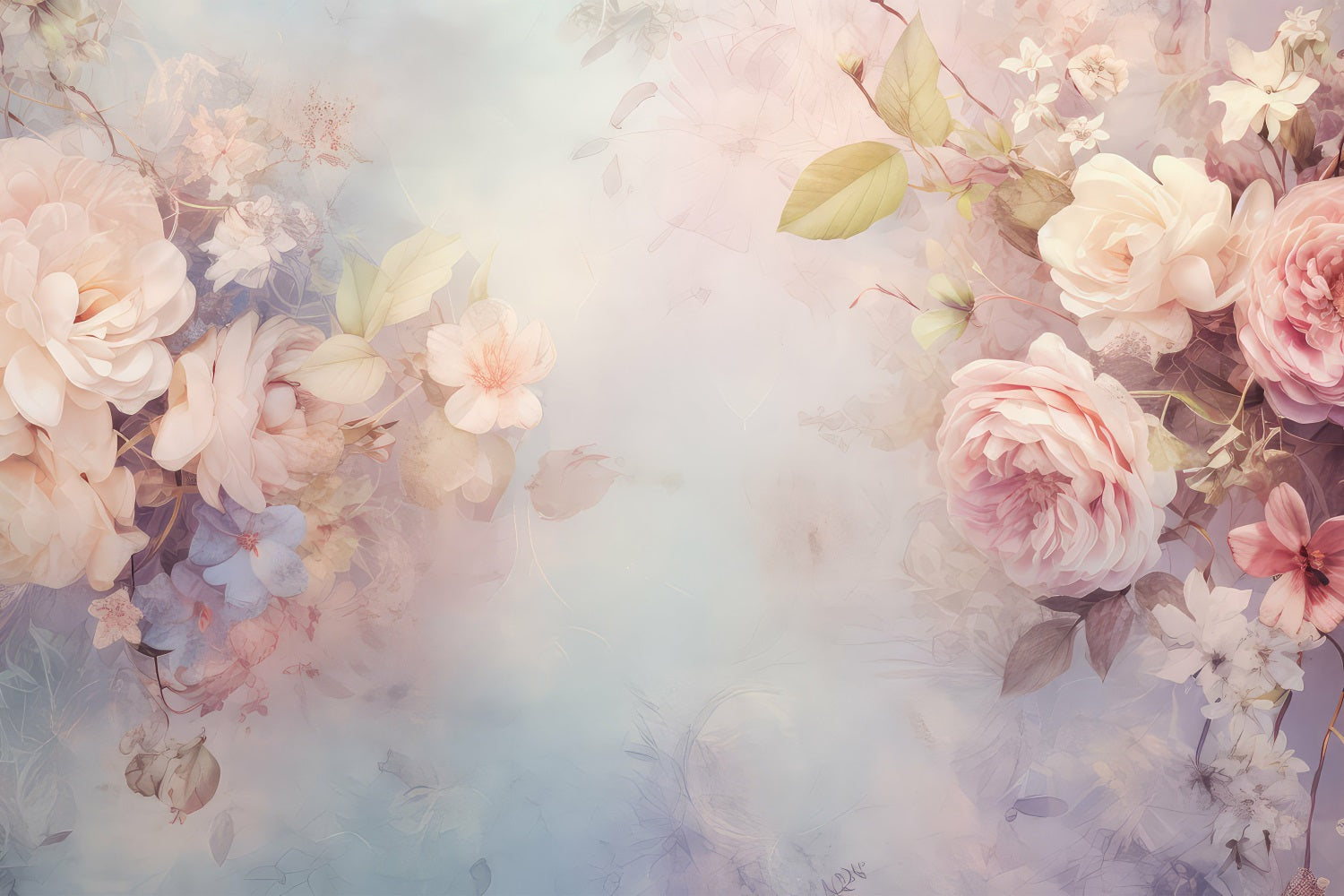 Flower Backdrop Blush Tones Floral Fantasy Backdrop BRP1-523