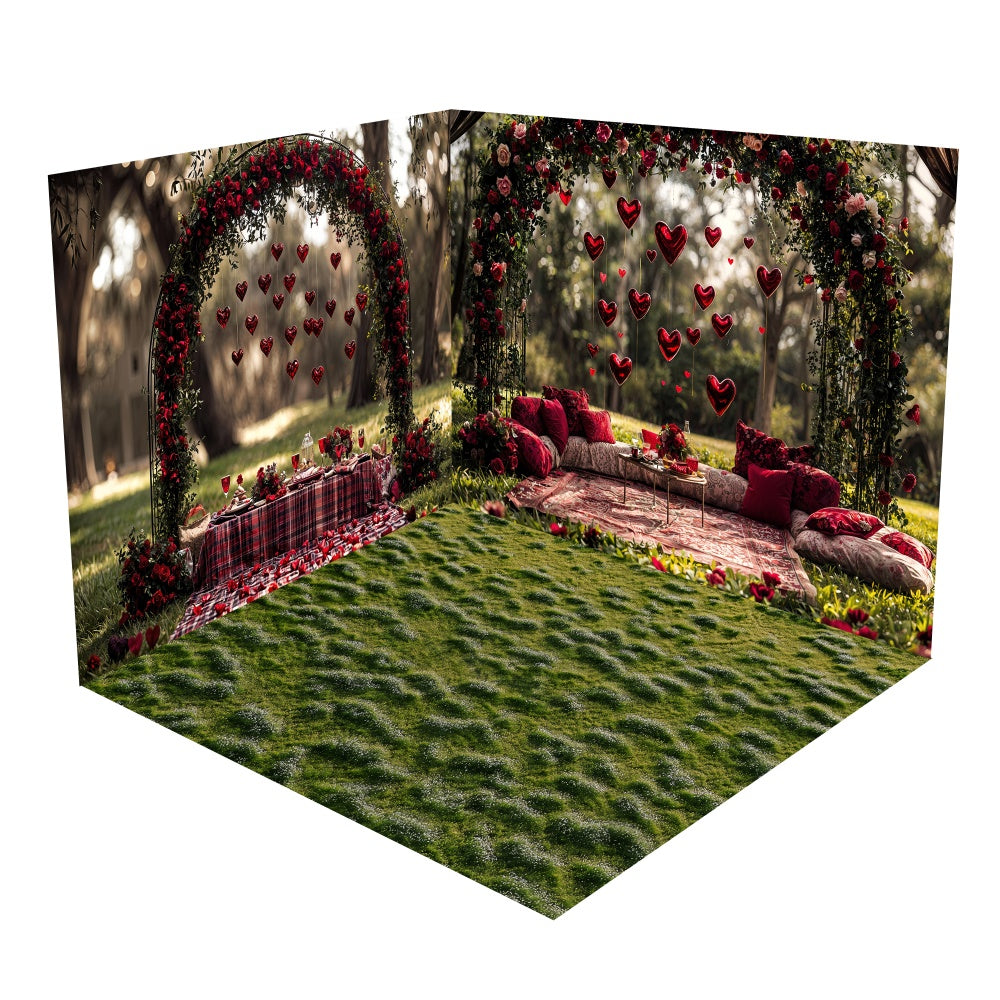 Valentine's Day Heart Arch Outdoor Backdrop Room Set BRP1-69