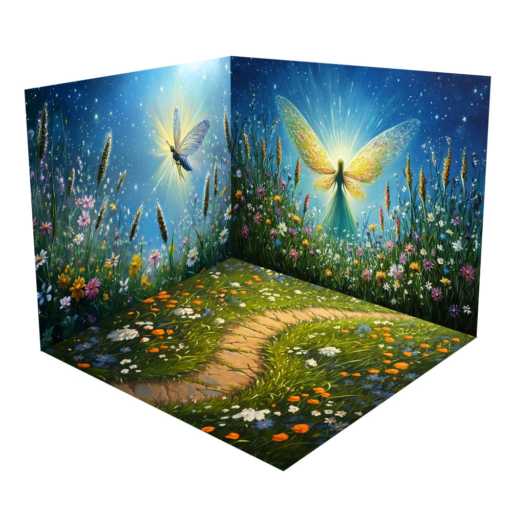 Spring Glittering Fairy Wildflowers Backdrop Room Set BRP1-75