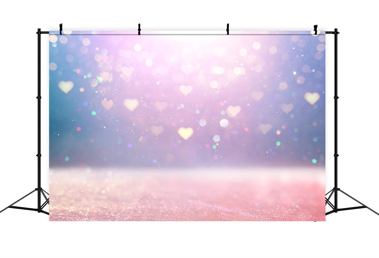 Valentine Theme Backdrop Soft Pastel Heart Glitter Backdrop BRP1-85