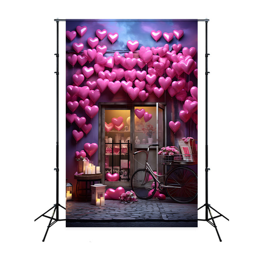 Valentine Backdrop Candlelight Pink Balloon Decor Backdrop BRP1-88