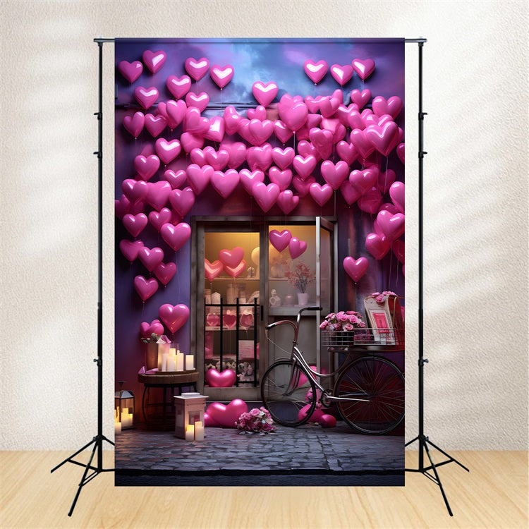 Valentine Backdrop Candlelight Pink Balloon Decor Backdrop BRP1-88