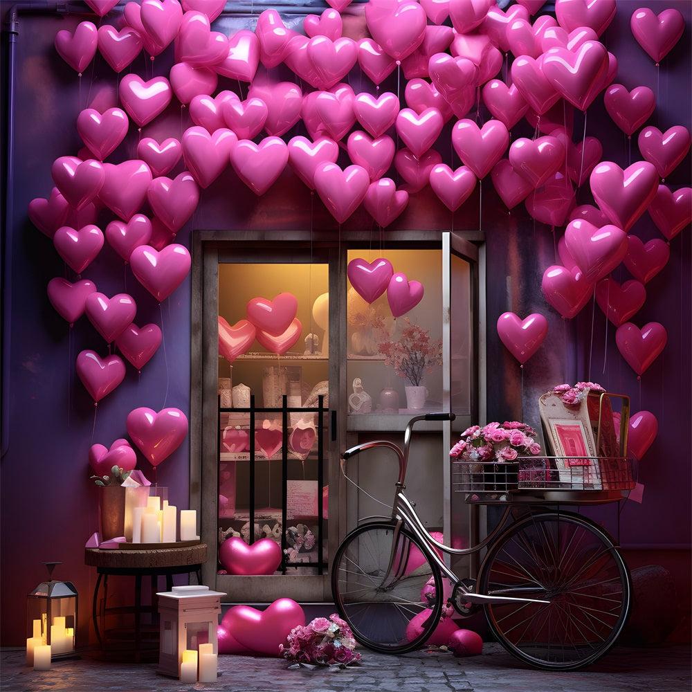 Valentine Backdrop Candlelight Pink Balloon Decor Backdrop BRP1-88