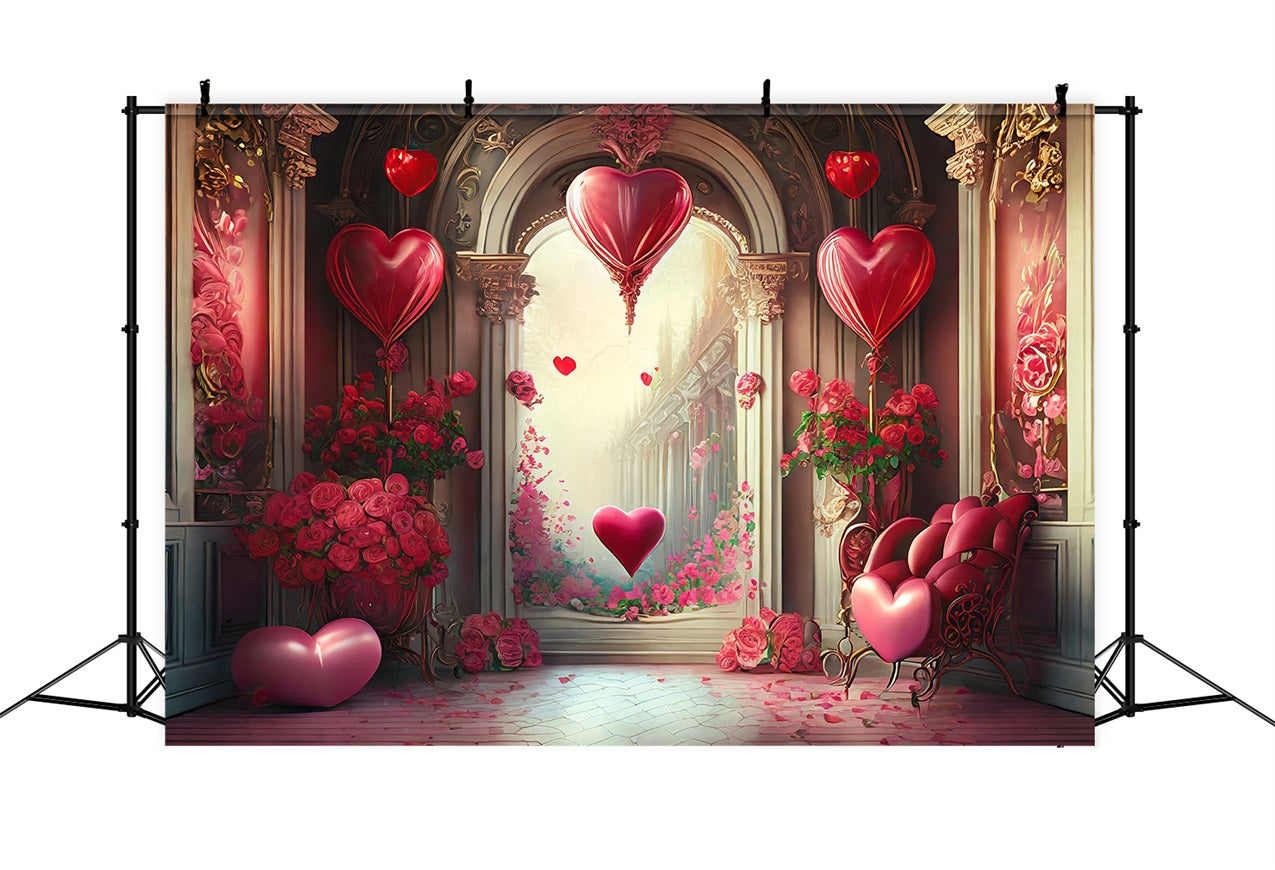 Backdrops Valentines Romantic Balloon Heart Archway Backdrop BRP1-89