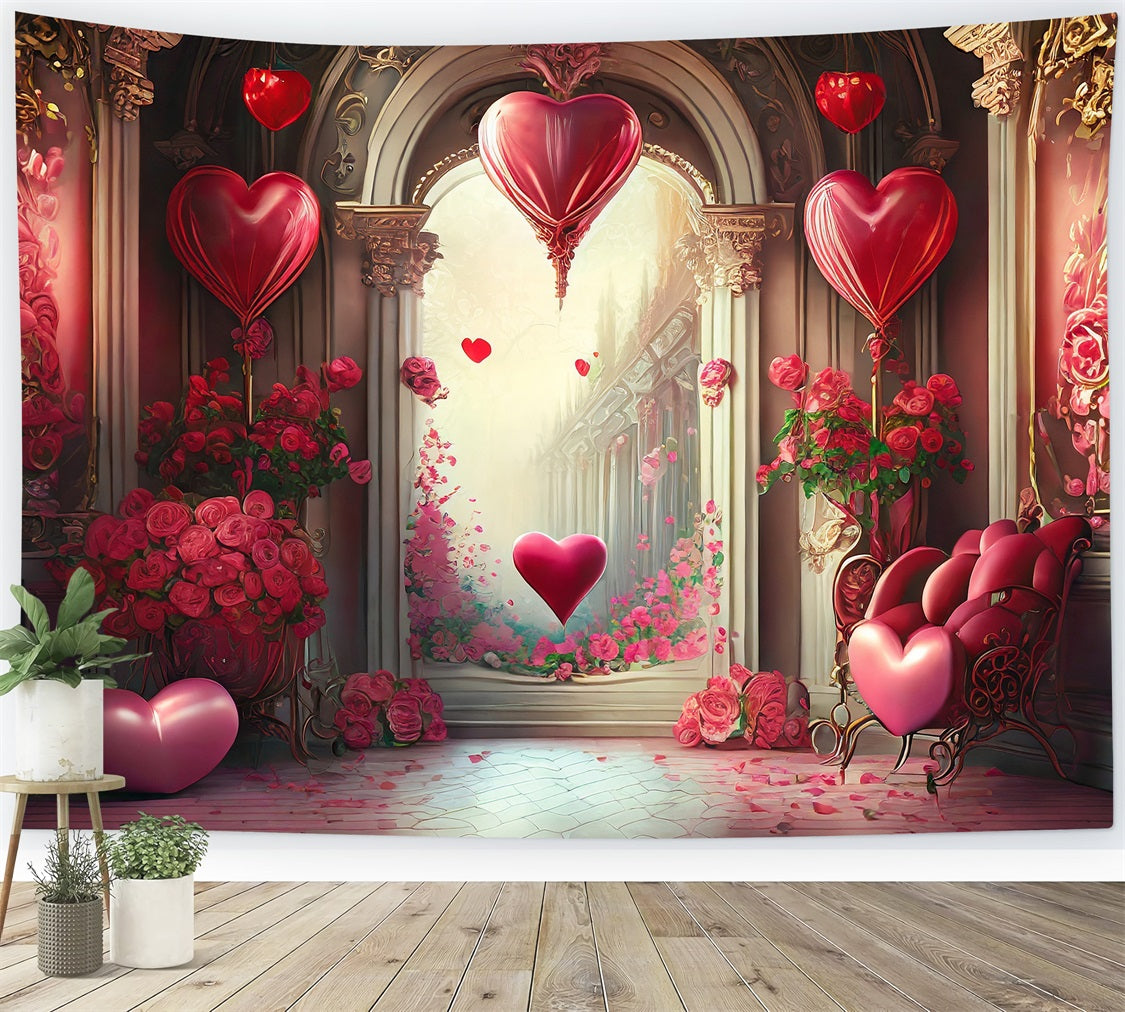 Backdrops Valentines Romantic Balloon Heart Archway Backdrop BRP1-89