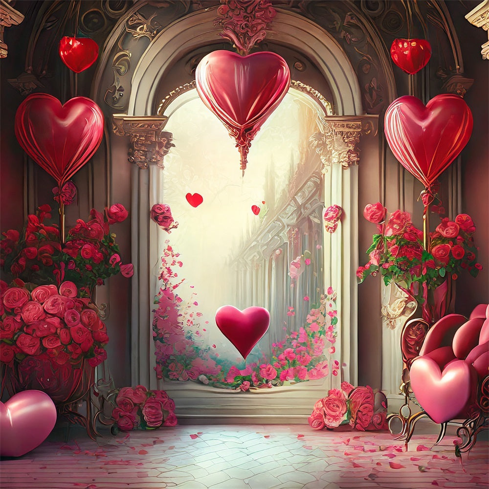 Backdrops Valentines Romantic Balloon Heart Archway Backdrop BRP1-89