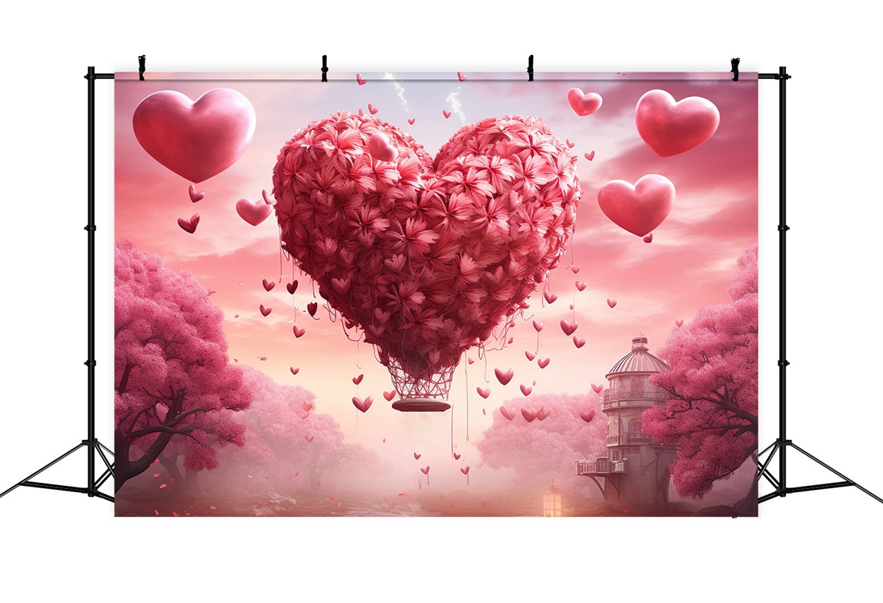 Valentine Backdrops Photography Dreamy Heart Balloon Sky Backdrop BRP1-92