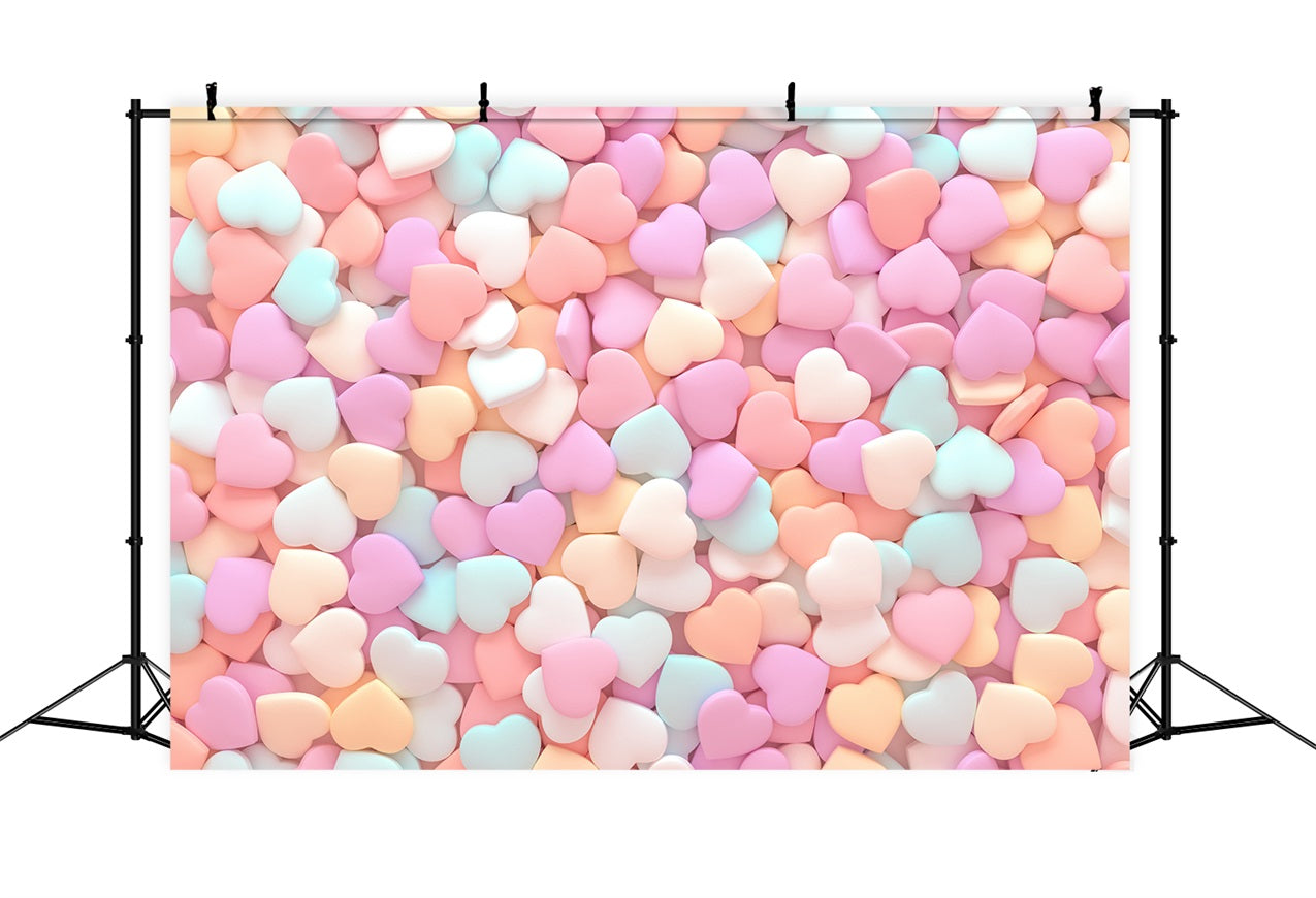 Valentine Backdrop Colorful Pastel Heart Festive Backdrop BRP1-97