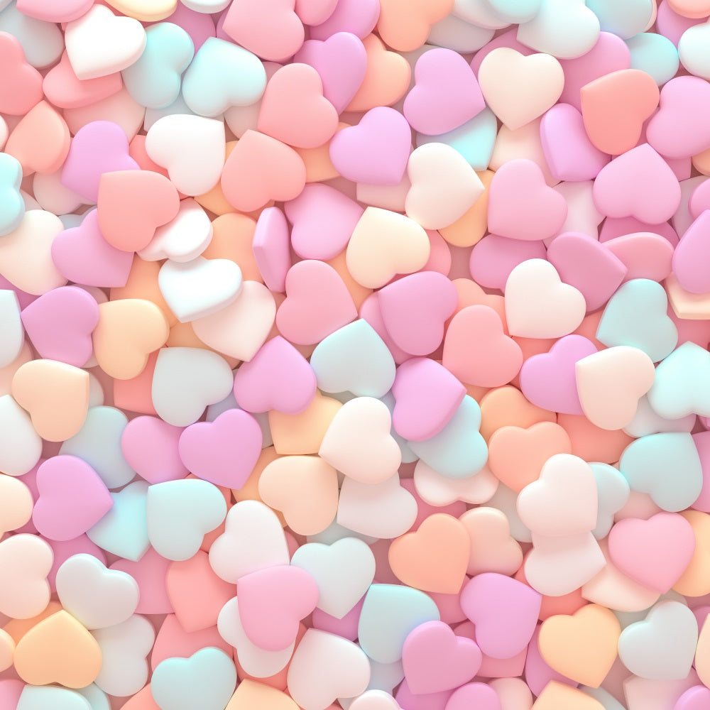 Valentine Backdrop Colorful Pastel Heart Festive Backdrop BRP1-97