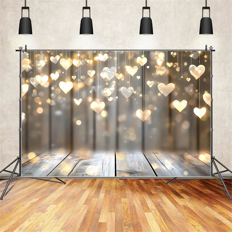 Valentine Photography Backdrop Soft Glow Golden Heart Backdrop BRP1-98