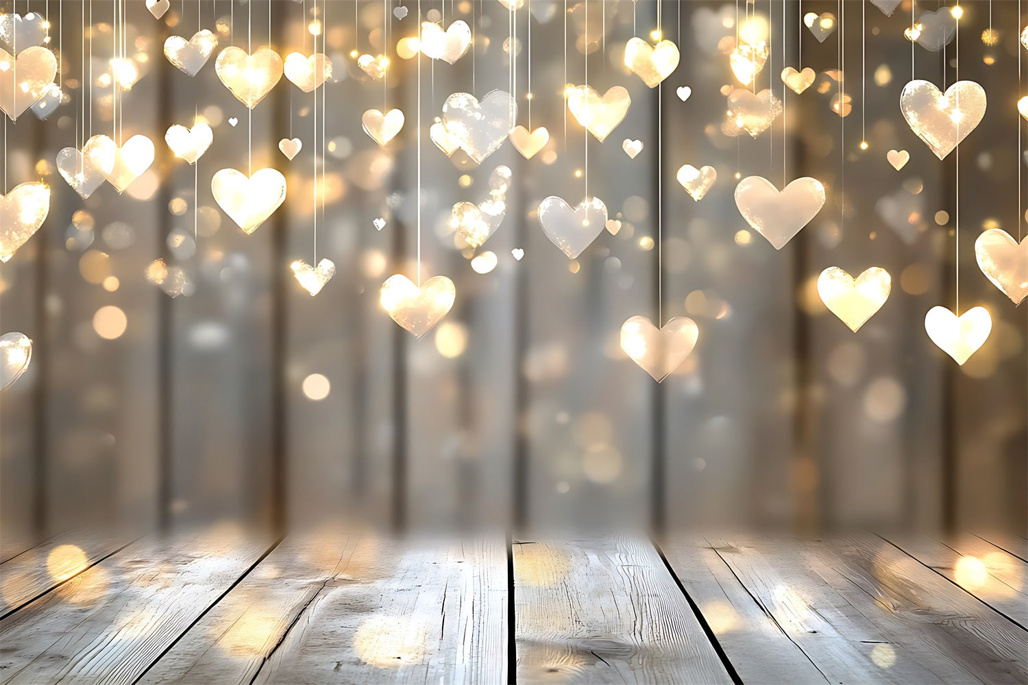 Valentine Photography Backdrop Soft Glow Golden Heart Backdrop BRP1-98