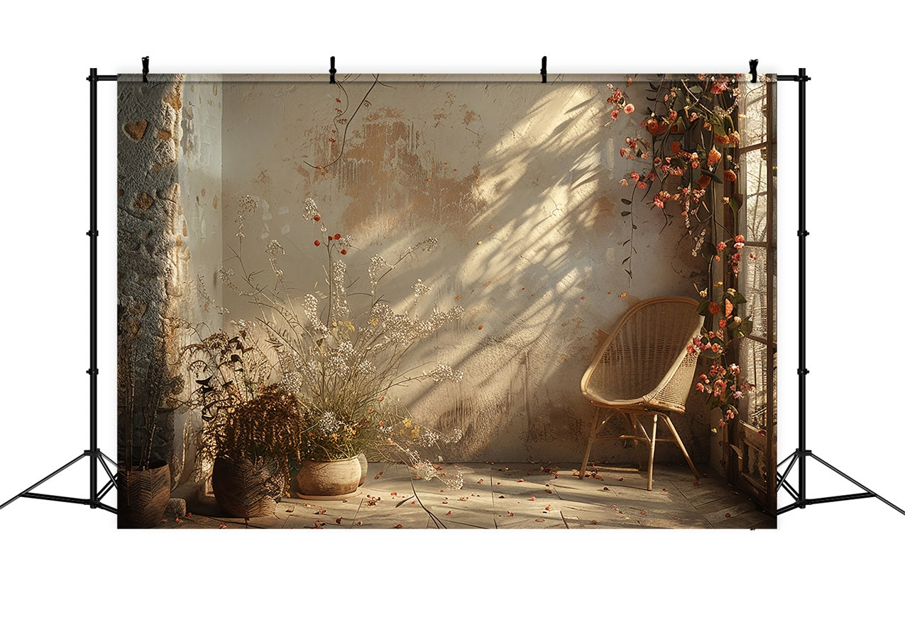 Vintage Warm Botanical Corner Boho Backdrop BRP10-100