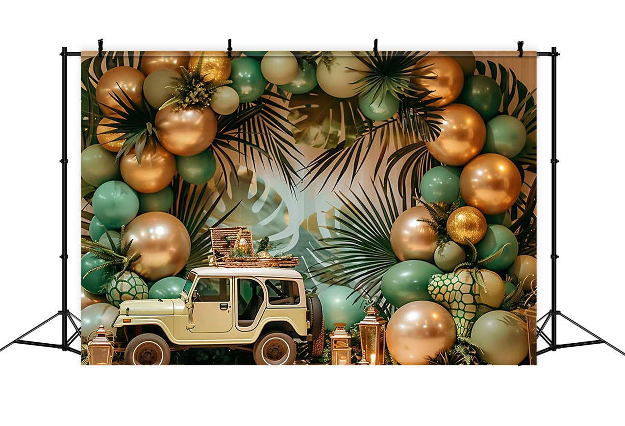 Safari Jeep Adventure Boho Tropical Backdrop BRP10-105