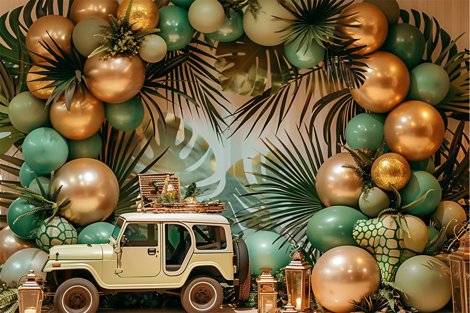 Safari Jeep Adventure Boho Tropical Backdrop BRP10-105