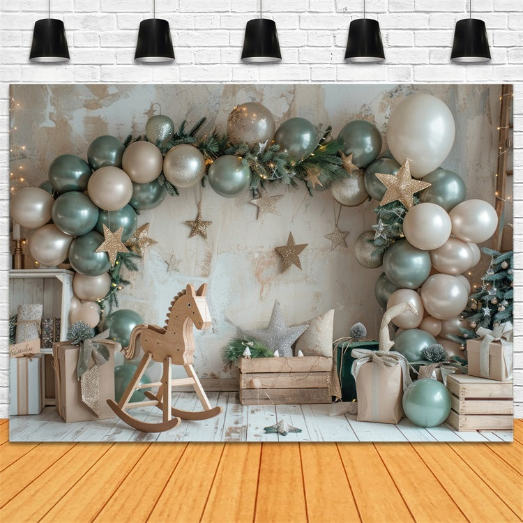 Botanical Rocking Horse Balloon Garland Backdrop BRP10-109