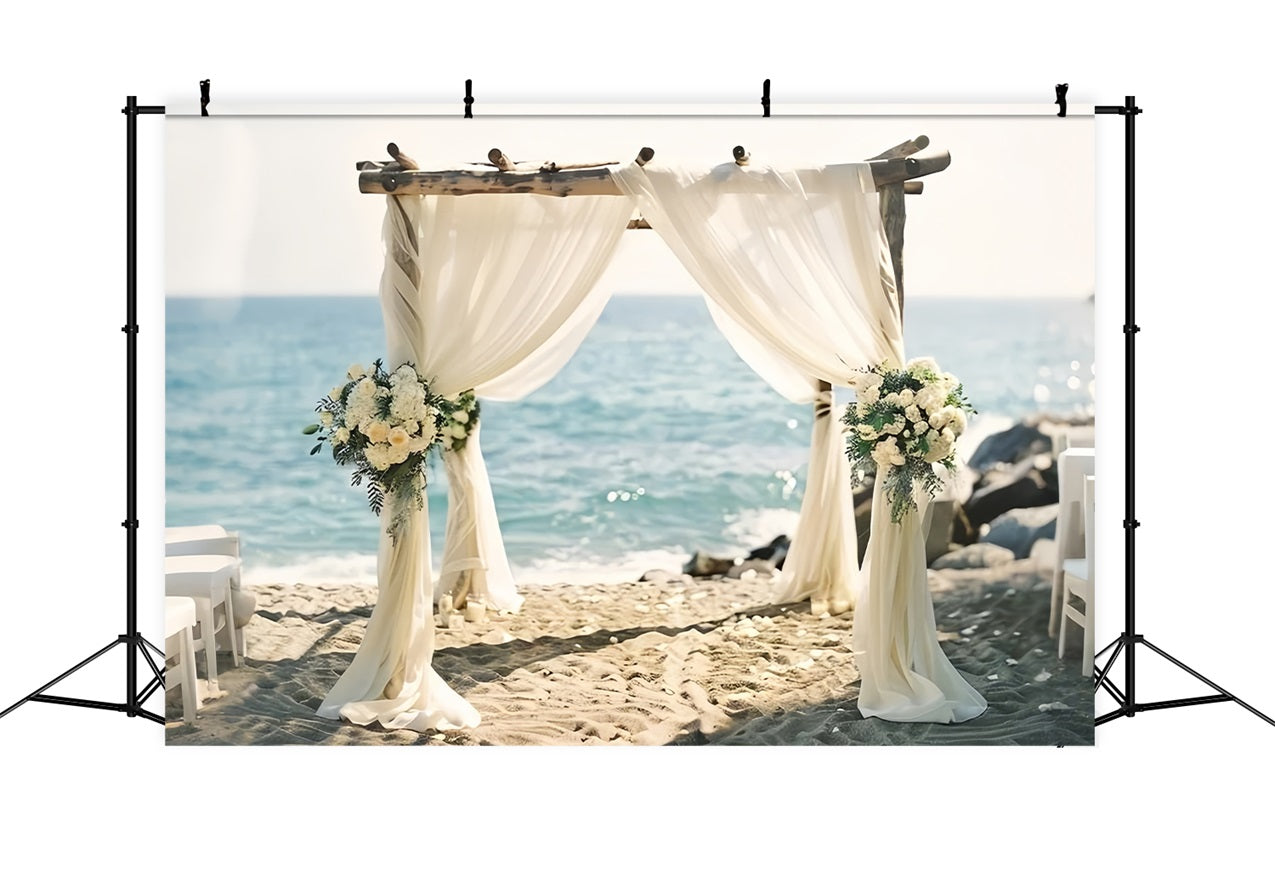 Romantic Seaside Arch Floral Boho Backdrop BRP10-115