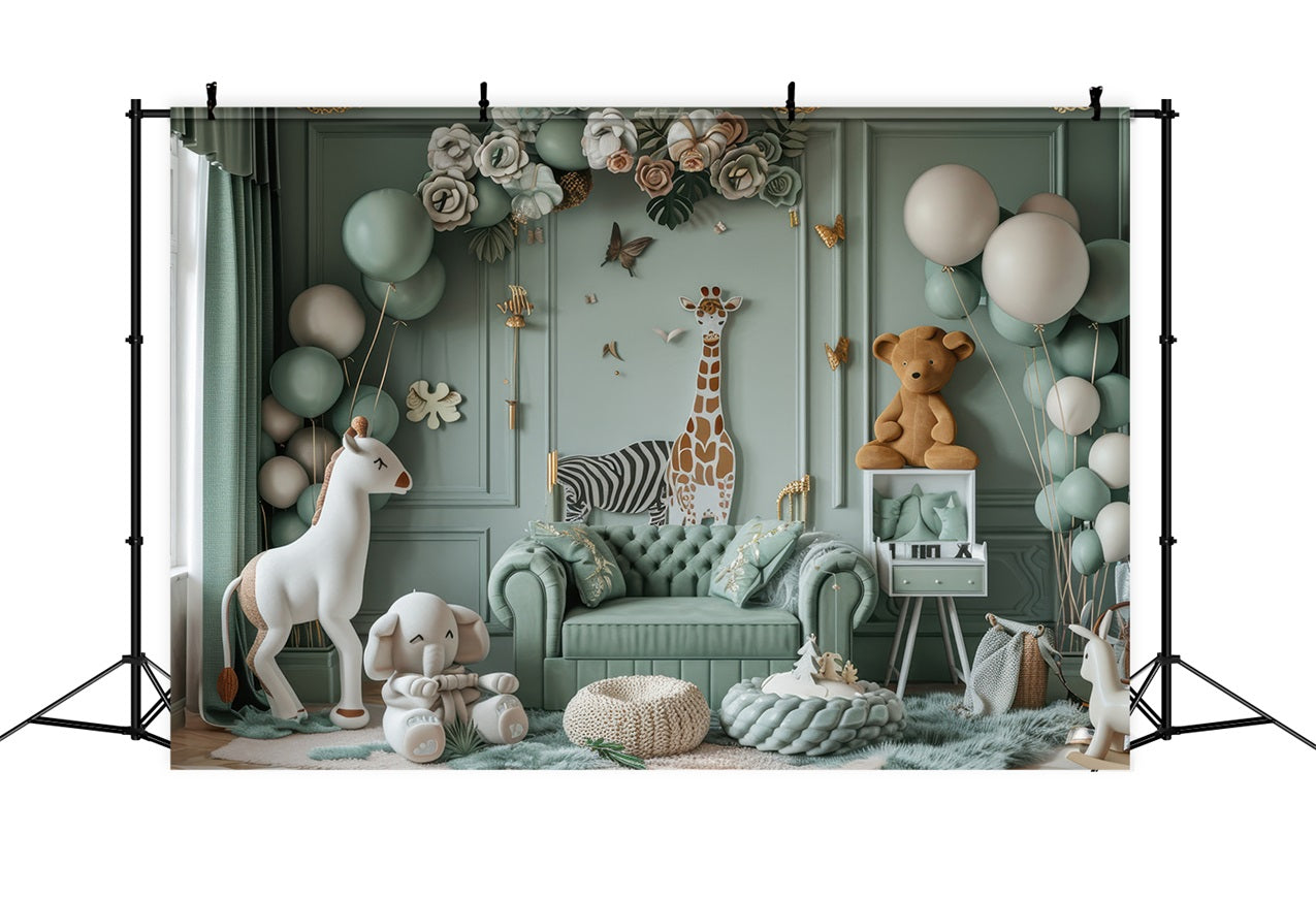 Balloon Animal Safari Nursery Boho Backdrop BRP10-119