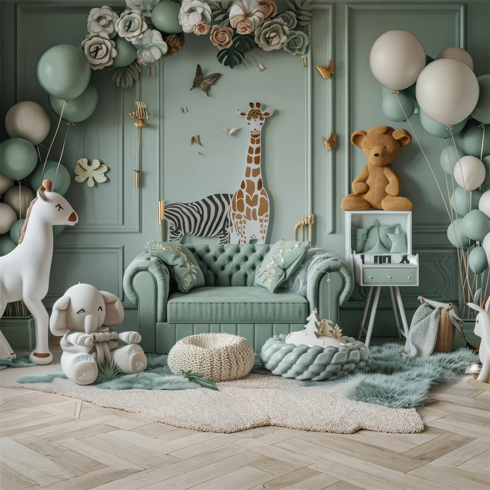 Balloon Animal Safari Nursery Boho Backdrop BRP10-119